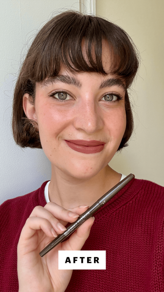 Felbin after applying the Smashbox Always Sharp Longwear Waterproof Kohl Eyeliner Pencil