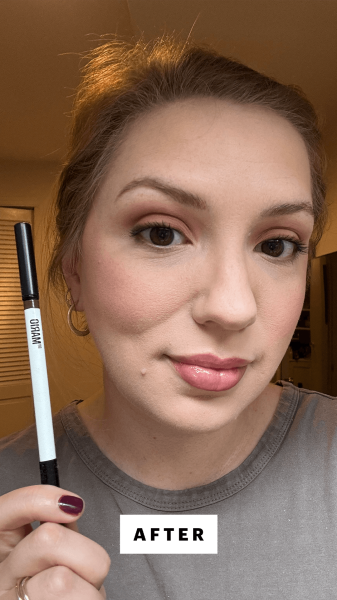 Silva after applying the Makeup by Mario Master Pigment Pro Pencil